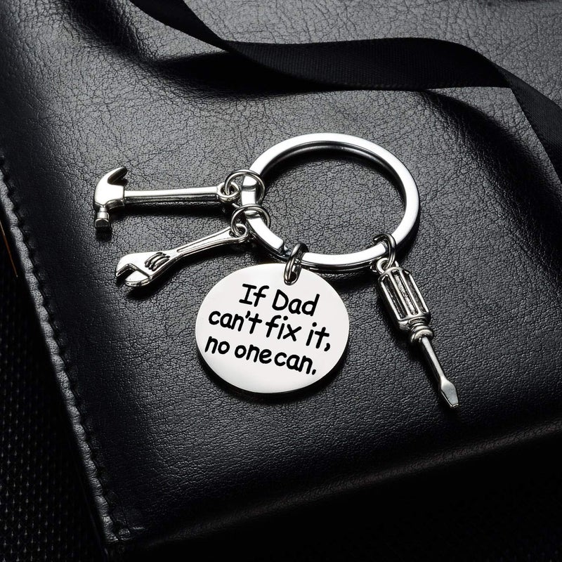 YEEQIN If Dad Can't Fix It No One Can Screwdriver Wrench Hammer Key Chain Ring Tool Charms Keychain Key Chain Gift for Dad - Image 2